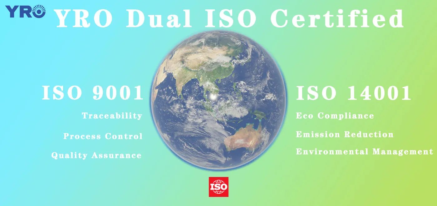 YRO ได้รับการรับรองระบบคุณภาพและการจัดการสิ่งแวดล้อมของ ISO