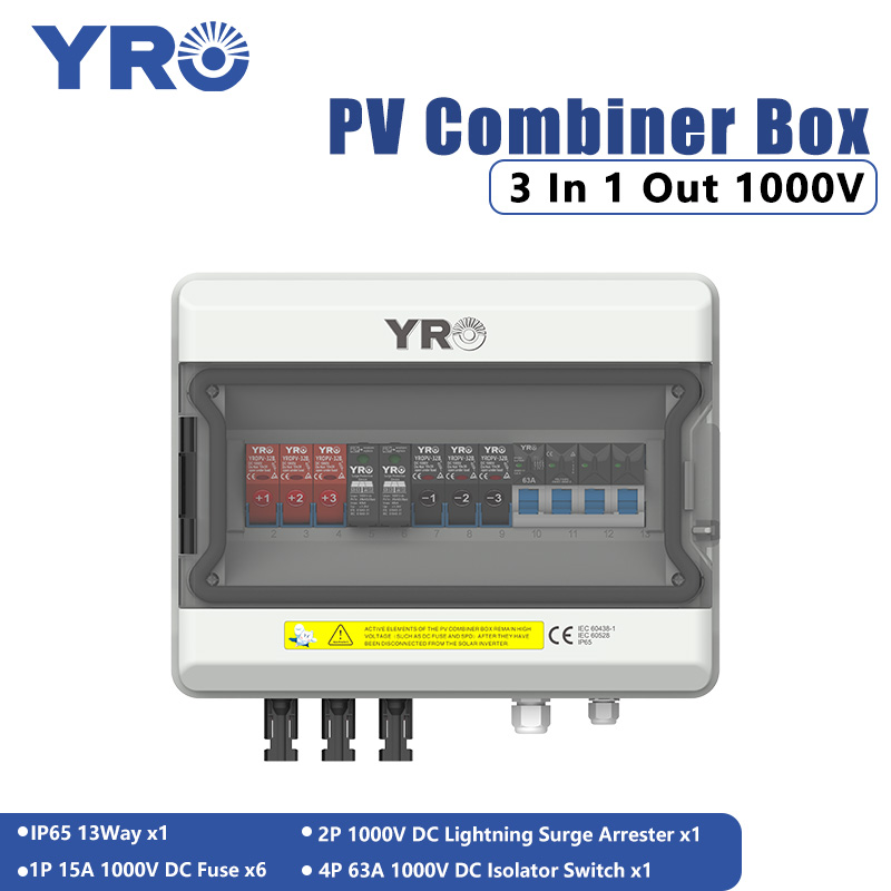 กล่องกระจายพลังงานแสงอาทิตย์ 3 In 1 Out 1000V DC