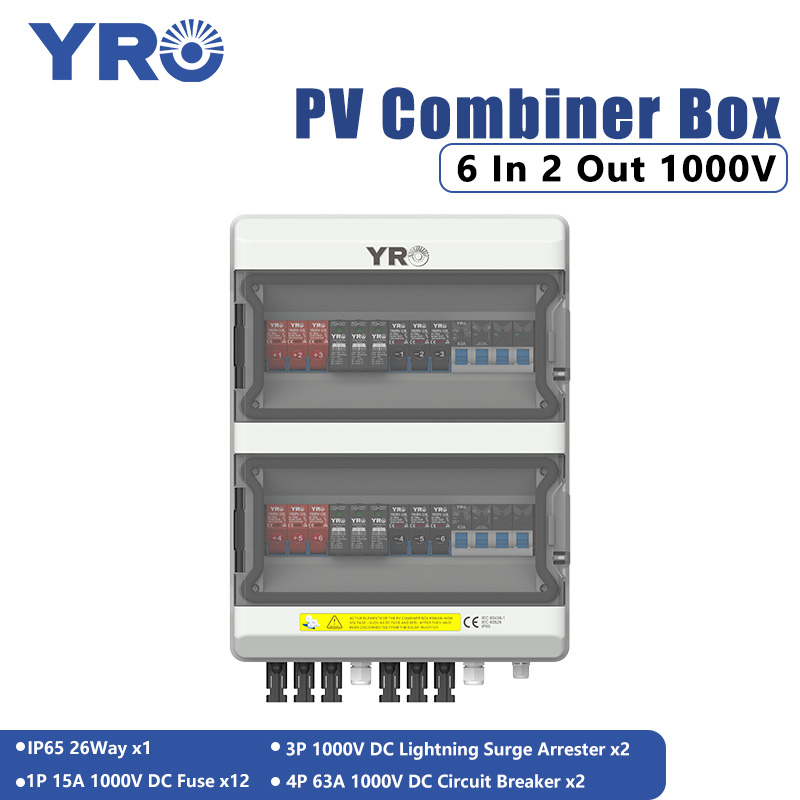 กล่องกระจายพลังงานแสงอาทิตย์ 6 In 2 Out 1000V DC